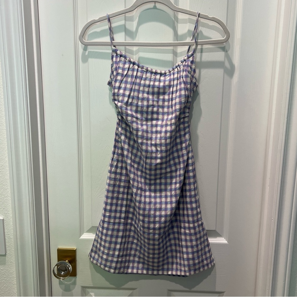 NWT L*SPACE REVOLVE ANIKA MINI DRESS IN PARK SLOPE GINGHAM - SIZE SMALL - - Picture 6 of 10